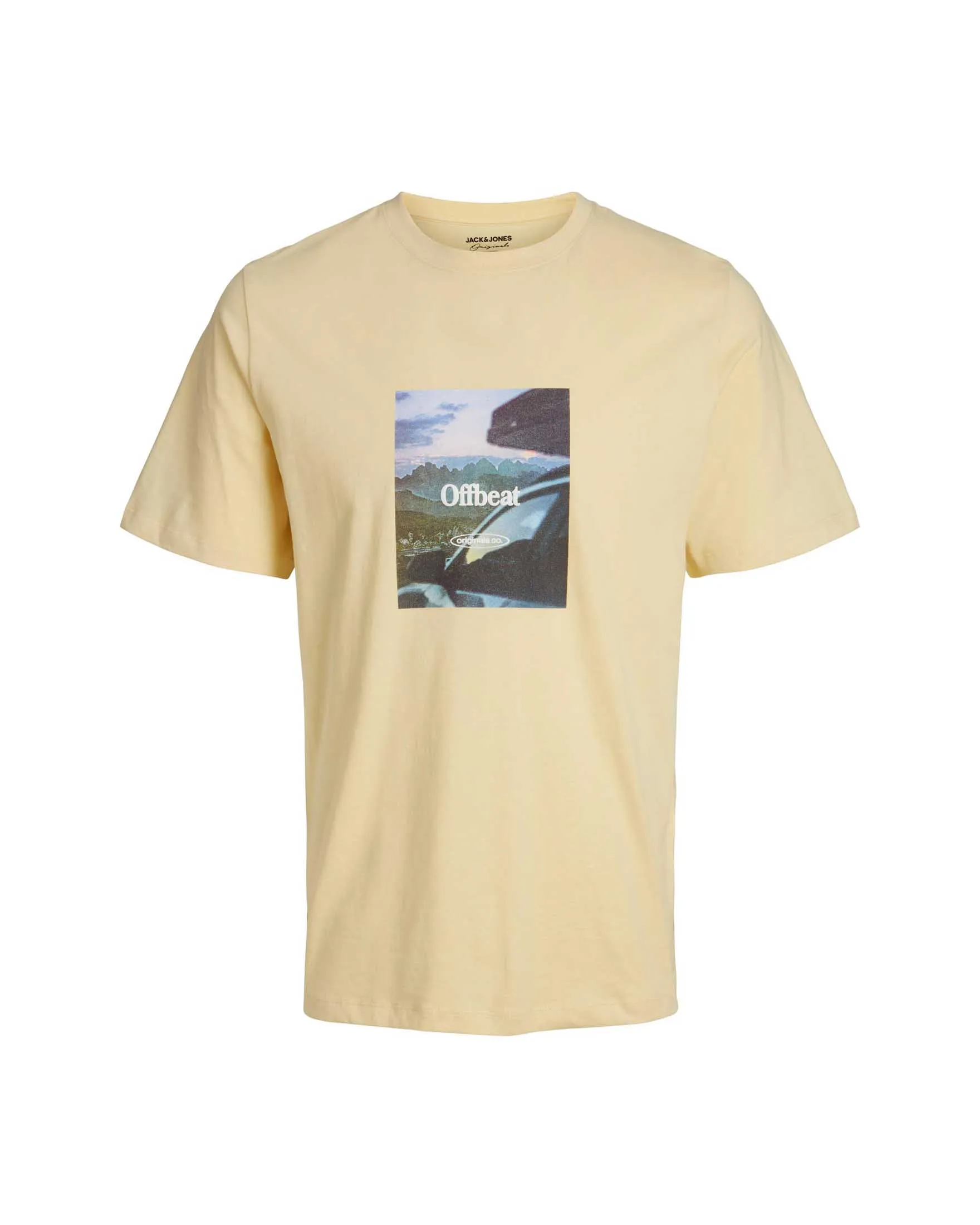 T-shirt gialla mezza manica con stampa fotografica