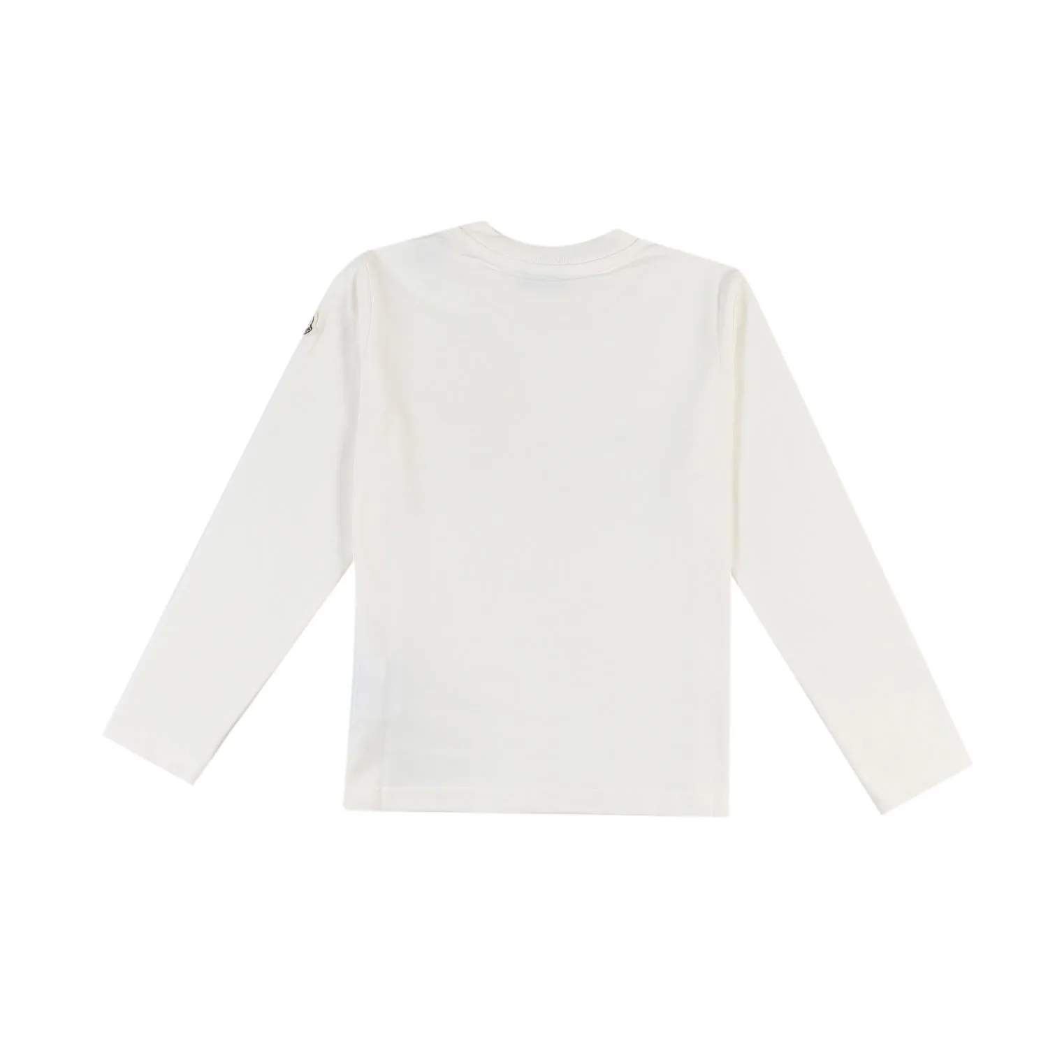 T-Shirt Lunga Moncler Bianca Con Logo Goffrato