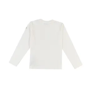 T-Shirt Lunga Moncler Bianca Con Logo Goffrato