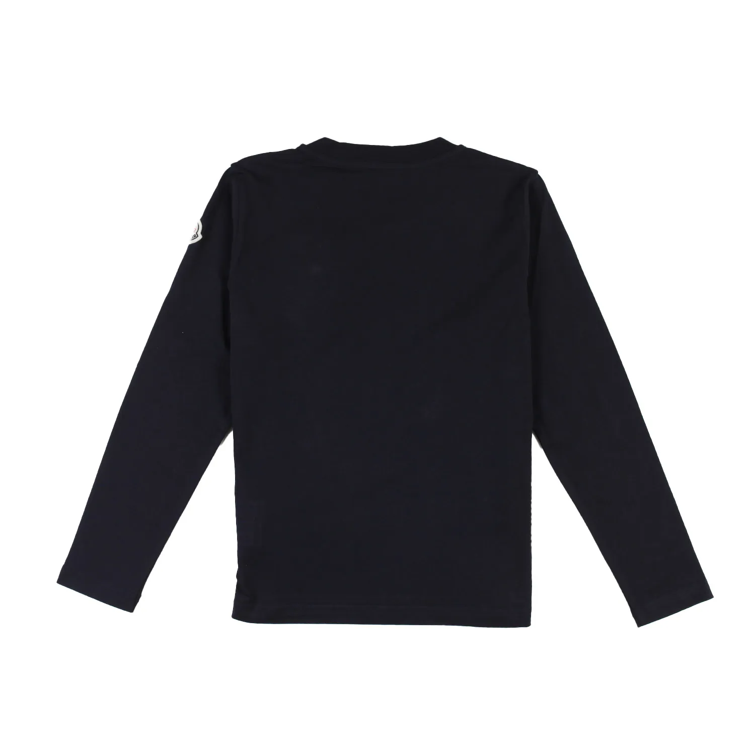 T-Shirt Lunga Moncler Blu Navy Con Logo Goffrato