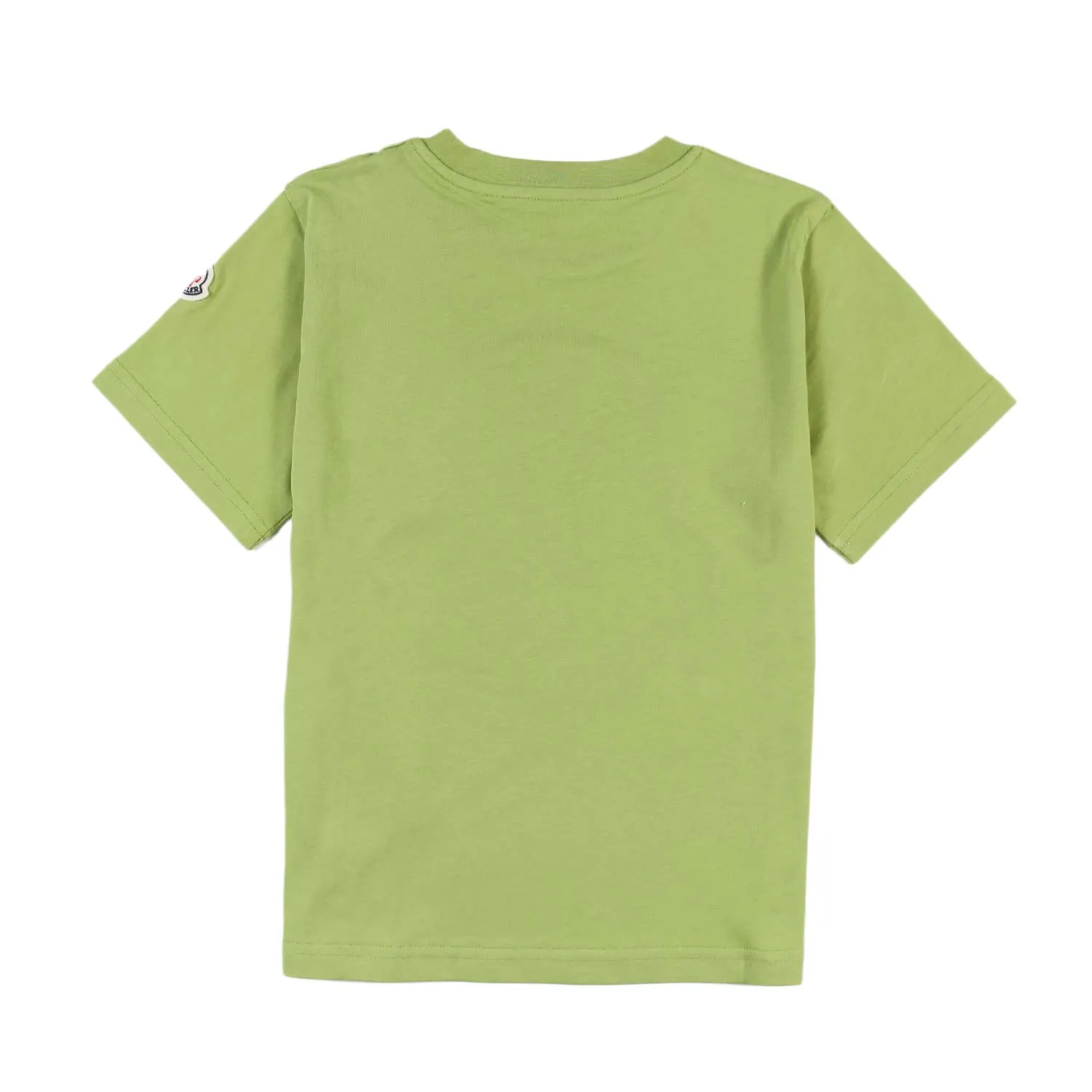 T-Shirt Moncler Verde Chiaro Con Logo Goffrato