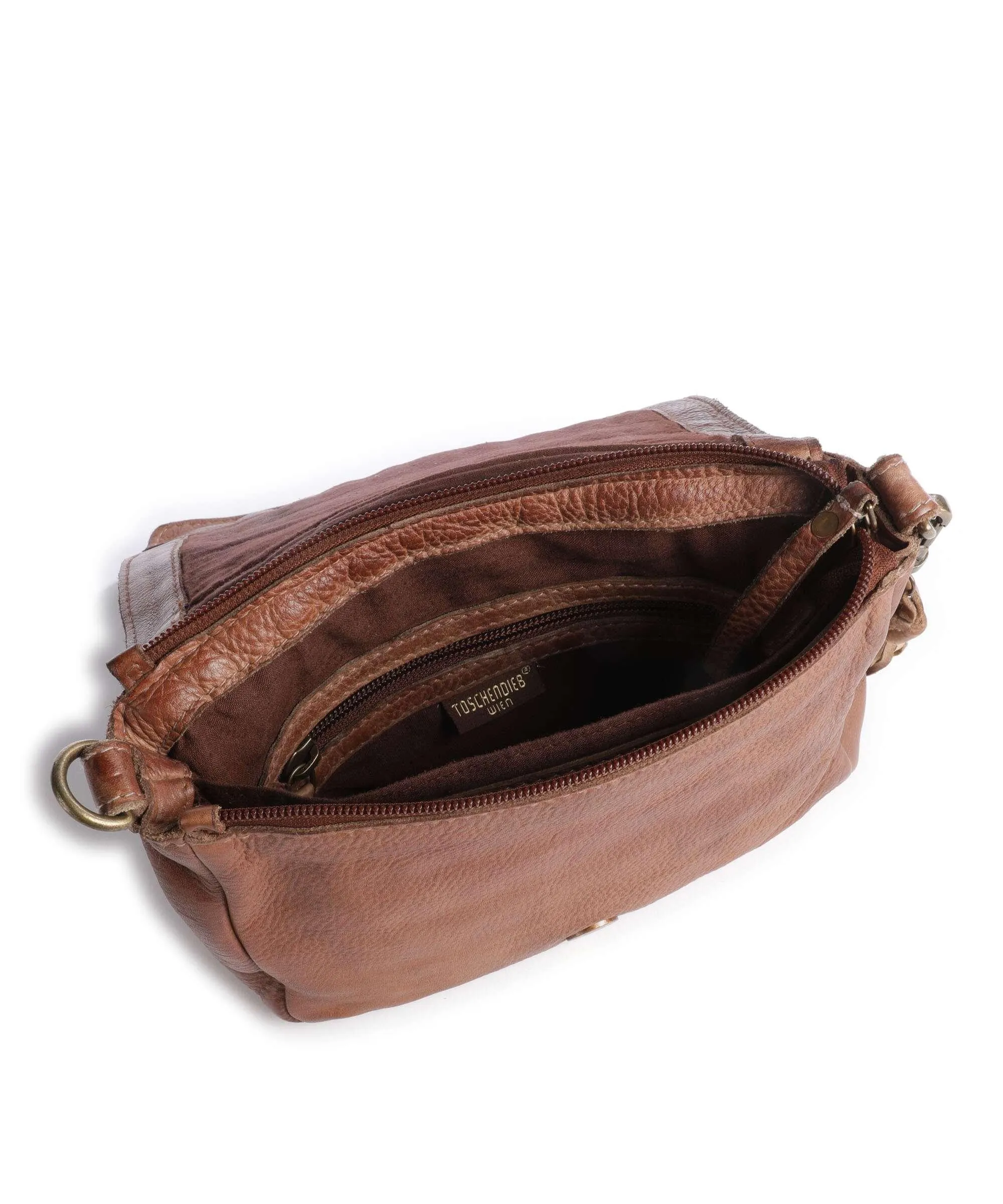 Taschendieb Wien Akademiestrasse 3 Borsa a tracolla pelle di vacchetta grana marrone  