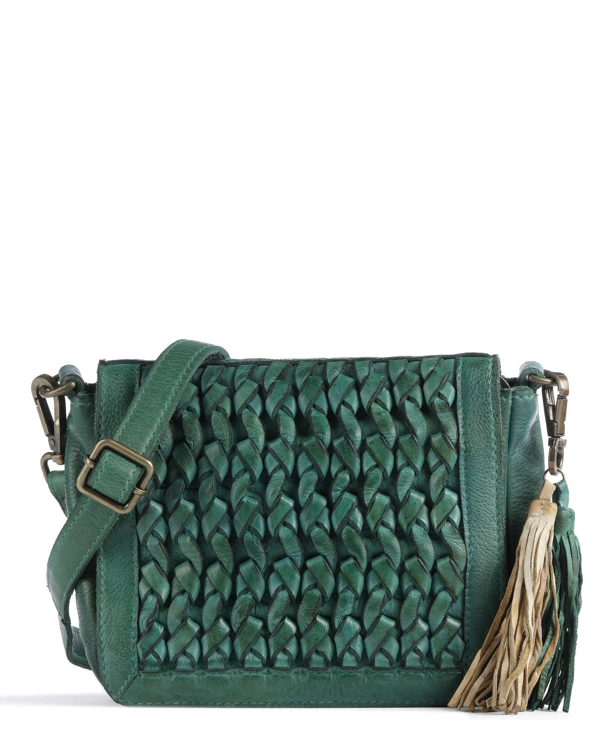  Taschendieb Wien Akademiestrasse 3 Borsa a tracolla pelle di vacchetta grana verde  