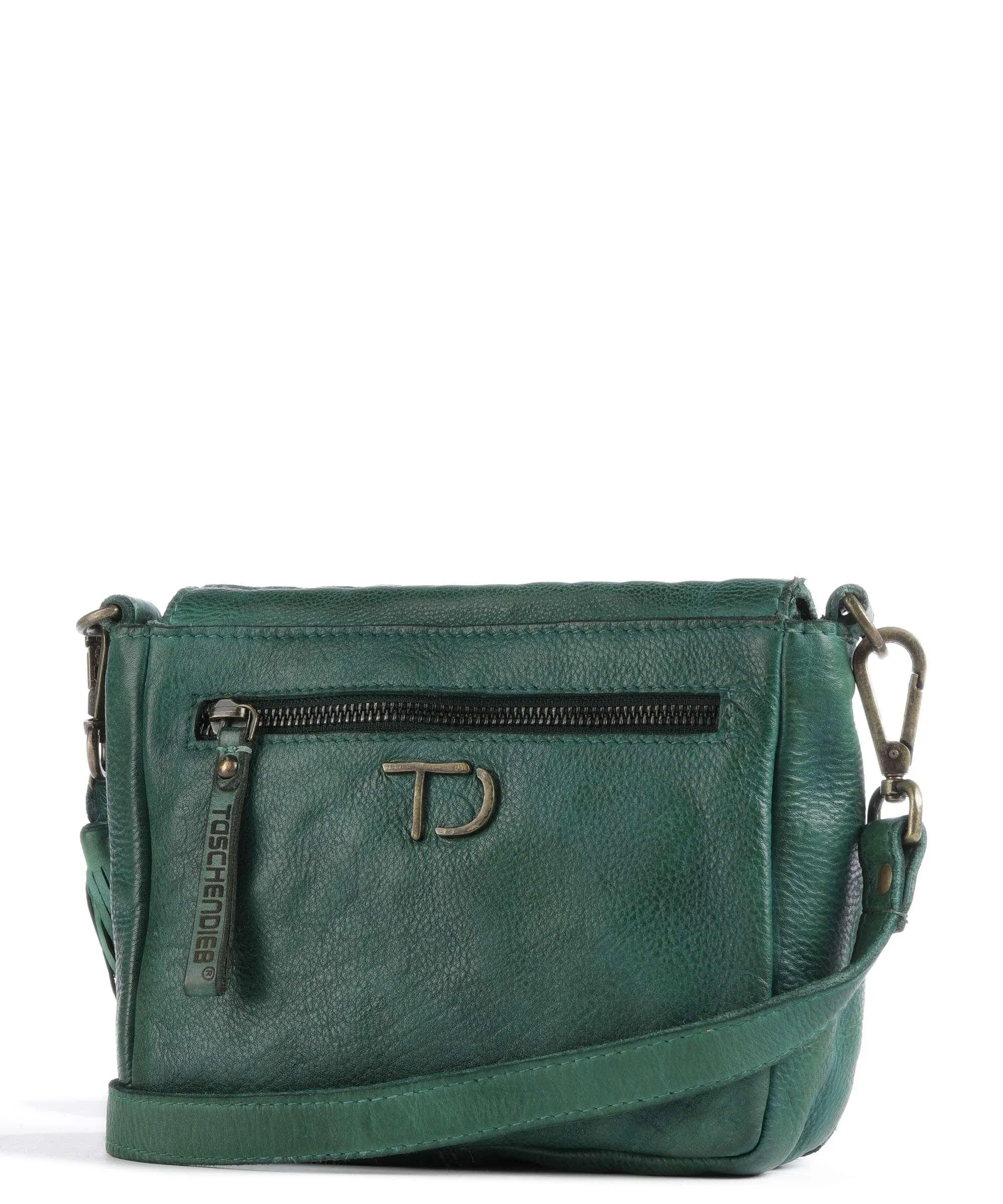  Taschendieb Wien Akademiestrasse 3 Borsa a tracolla pelle di vacchetta grana verde  