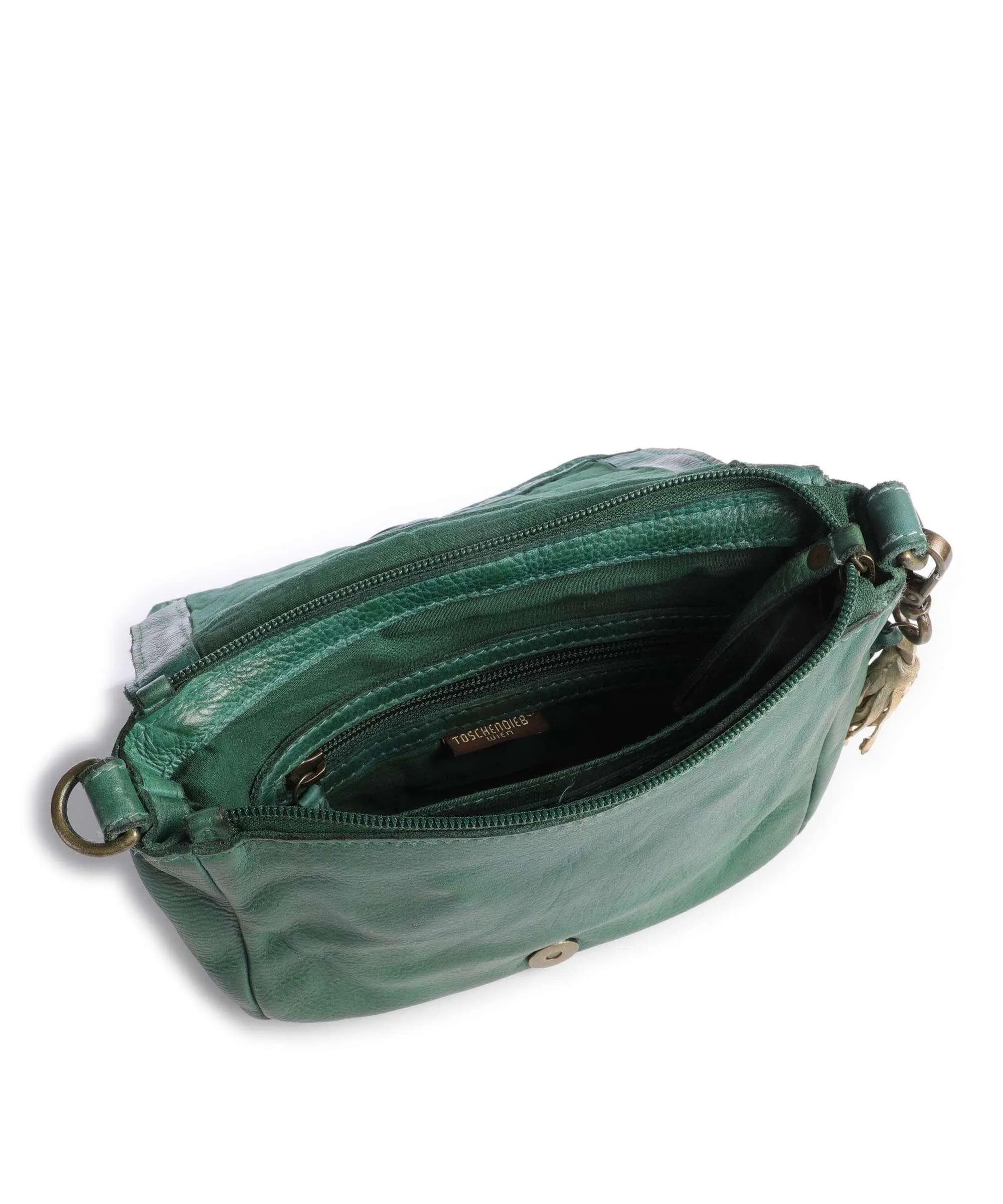  Taschendieb Wien Akademiestrasse 3 Borsa a tracolla pelle di vacchetta grana verde  
