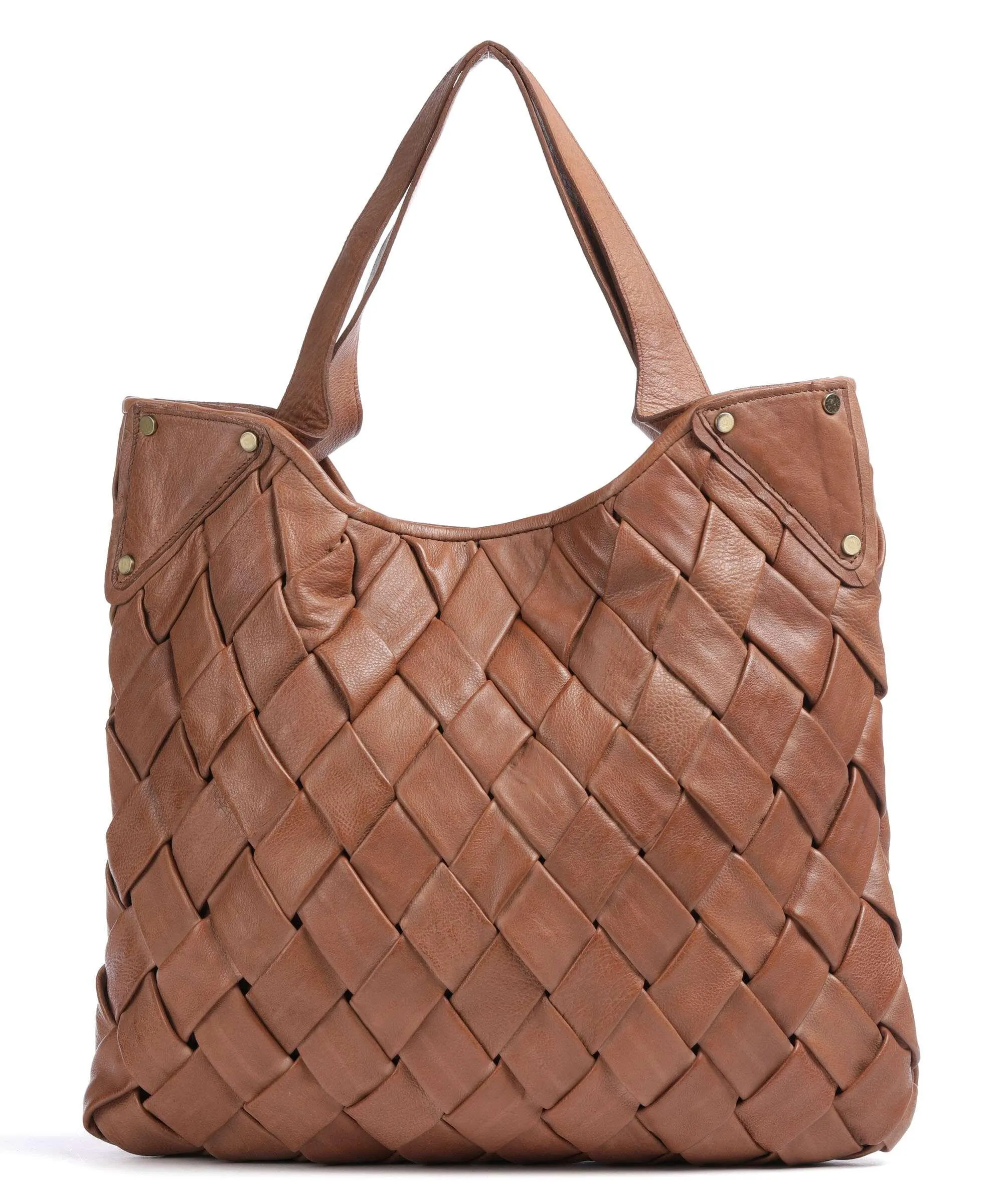  Taschendieb Wien Annagasse 1 Borsa shopper pelle di vacchetta grana marrone  