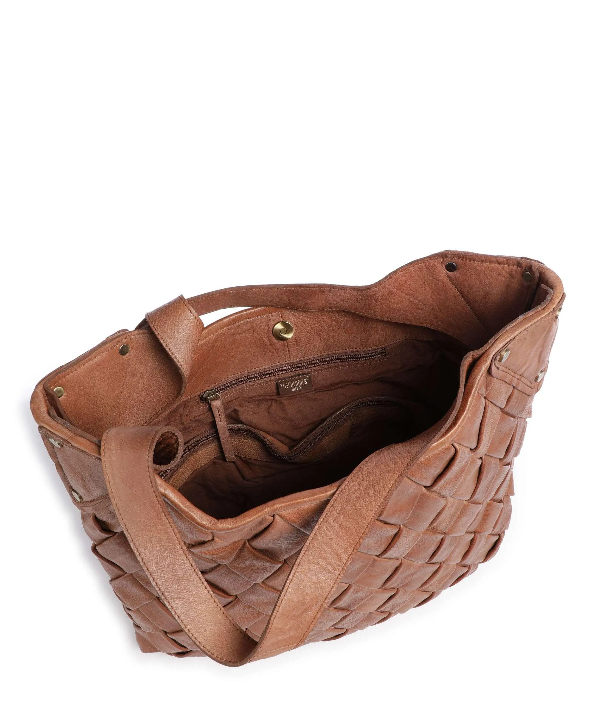  Taschendieb Wien Annagasse 1 Borsa shopper pelle di vacchetta grana marrone  