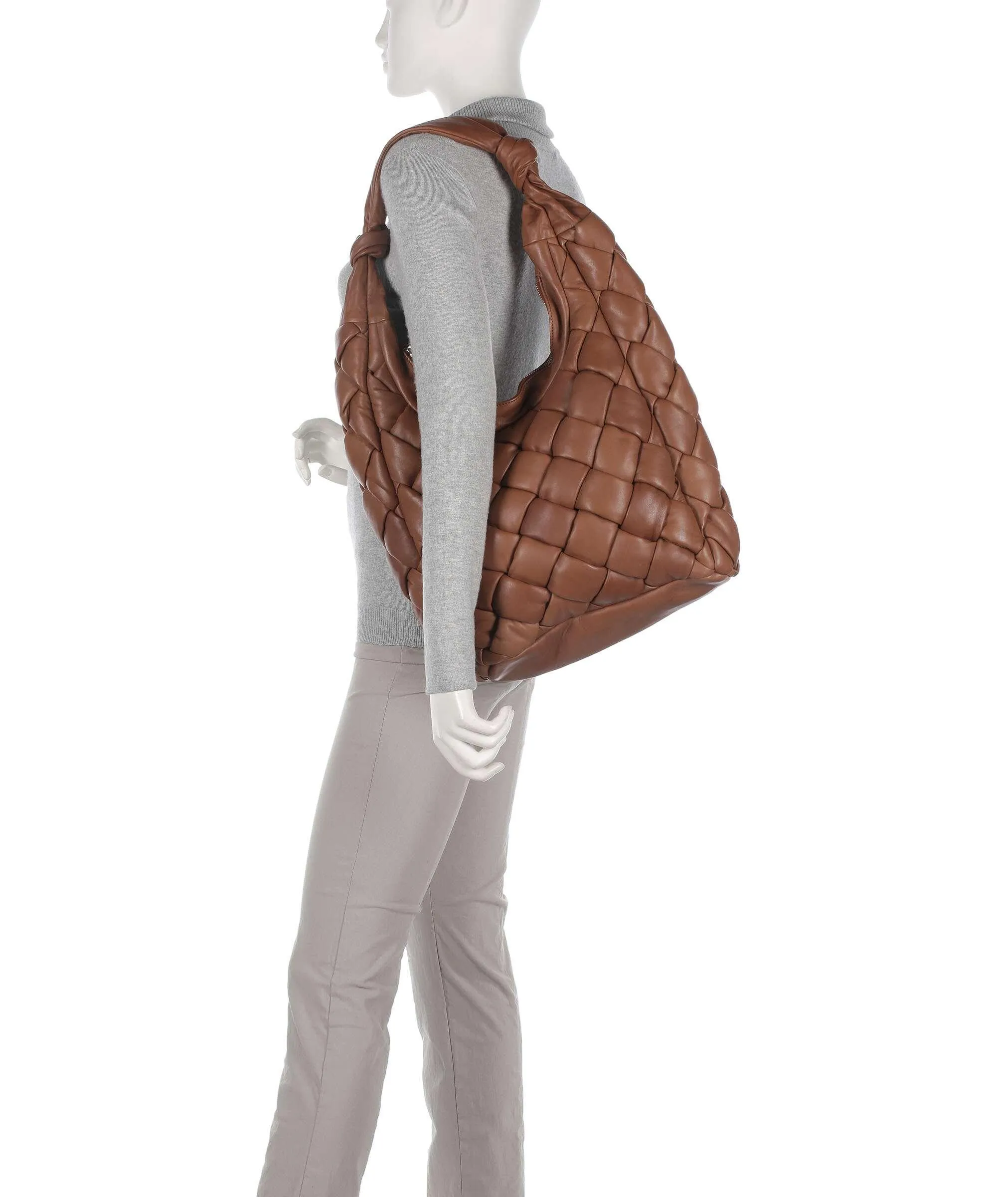  Taschendieb Wien Elisabethstrasse 1 Borsa hobo pelle di vacchetta finemente grana marrone  