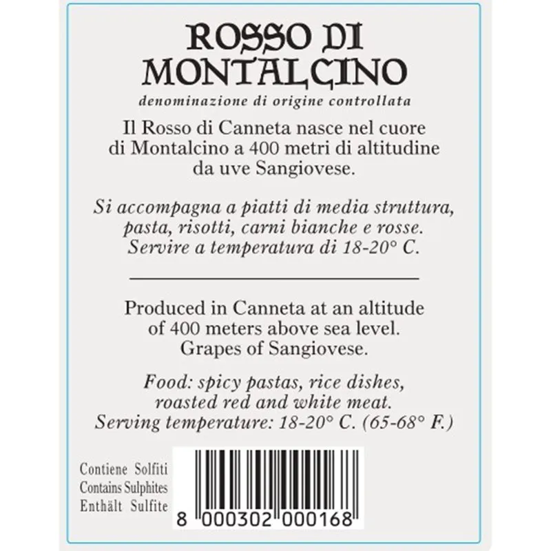 Tenuta Canneta 3 bottiglie miste: Rosso di Montalcino DOC 2019 - Brunello di Montalcino DOCG 2015 - Sant'Antimo Rosso DOC 2019
