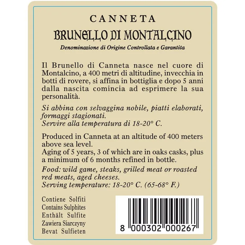 Tenuta Canneta 3 bottiglie miste: Rosso di Montalcino DOC 2019 - Brunello di Montalcino DOCG 2015 - Sant'Antimo Rosso DOC 2019