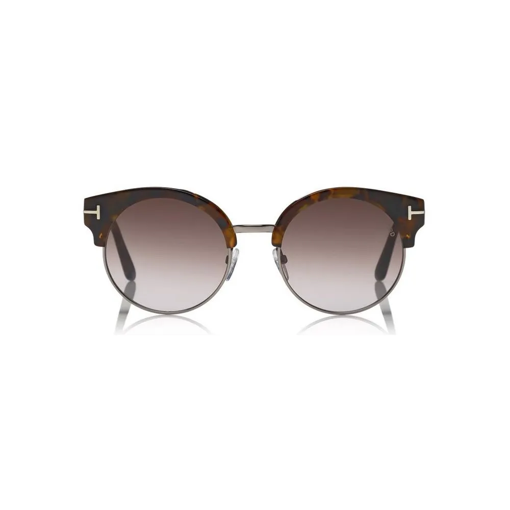 Tom Ford - Alissa Sunglasses - Occhiali Rotondi in Acetato e Metallo - Havana - FT0608 - Occhiali da Sole - Tom Ford Eyewear