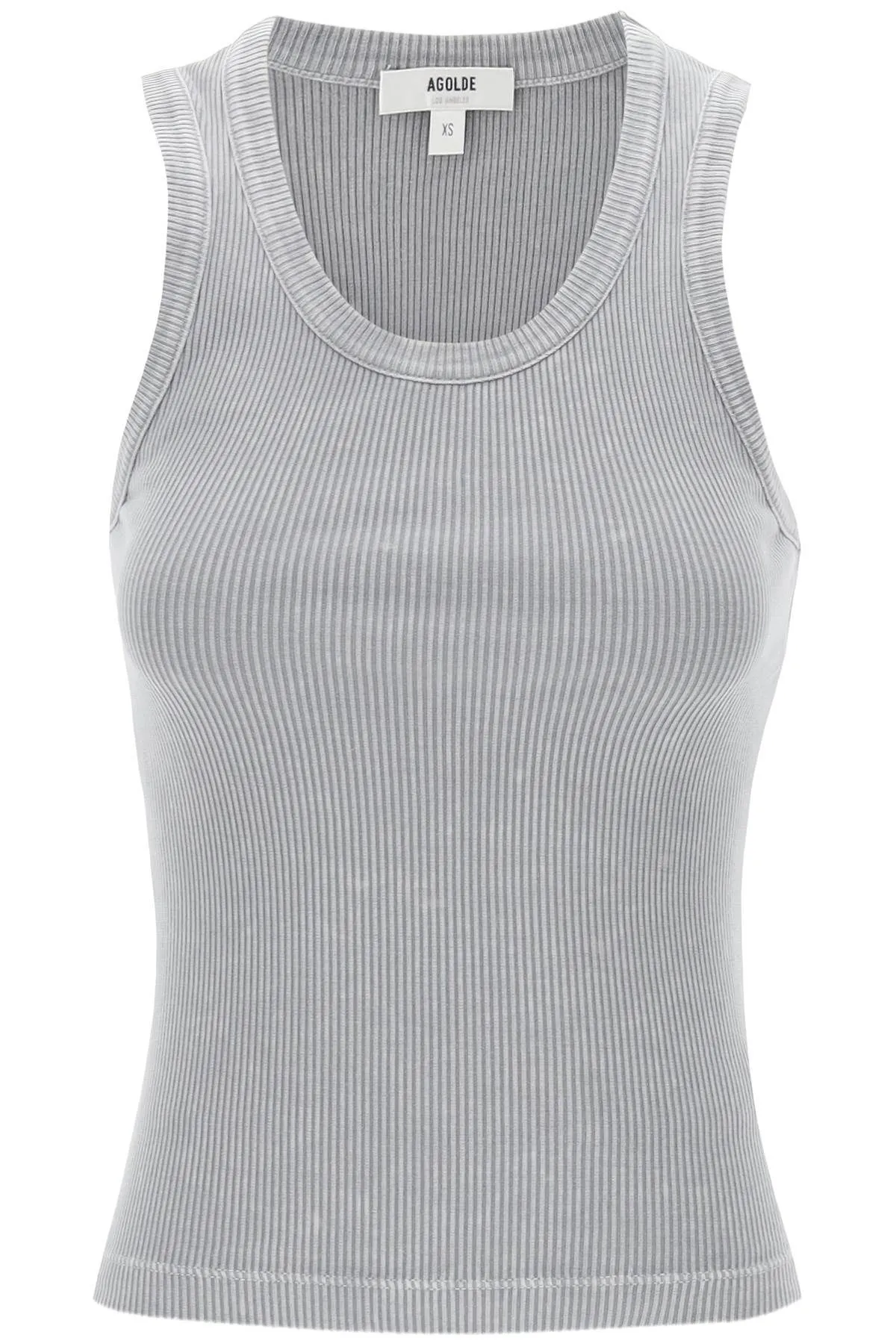 Top smanicato a costine Poppy