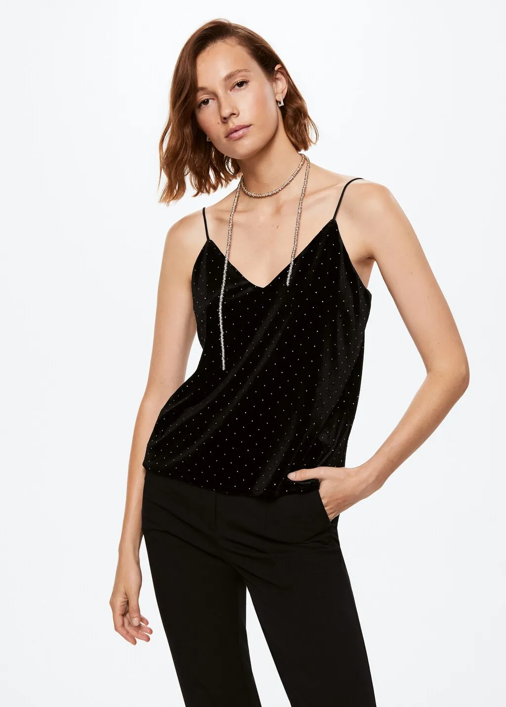 Top velluto strass