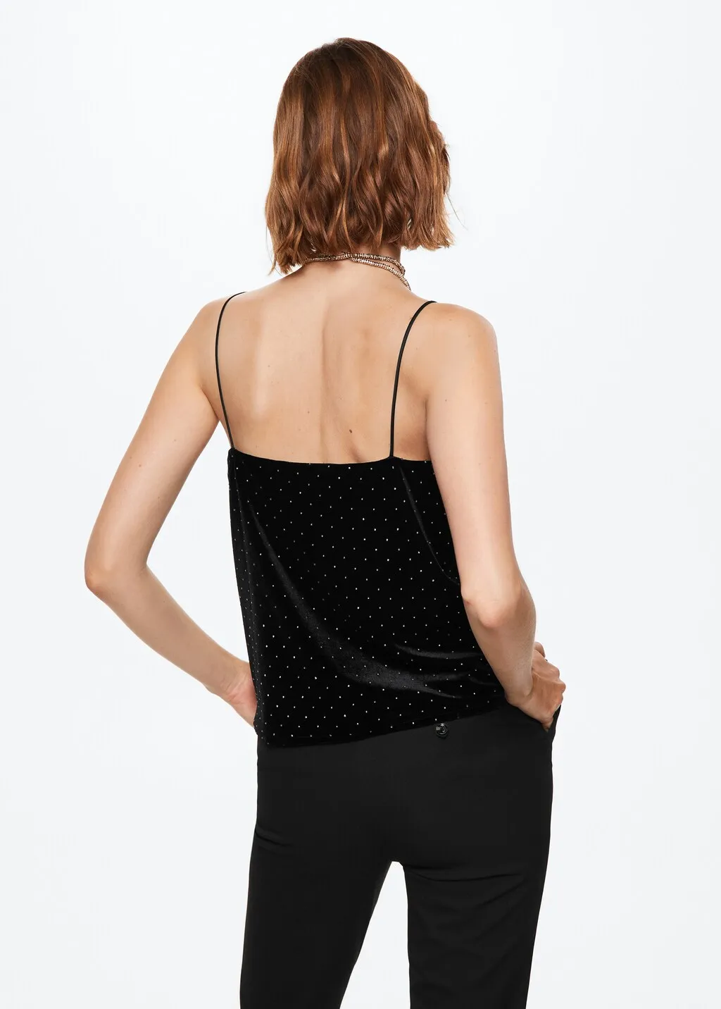 Top velluto strass