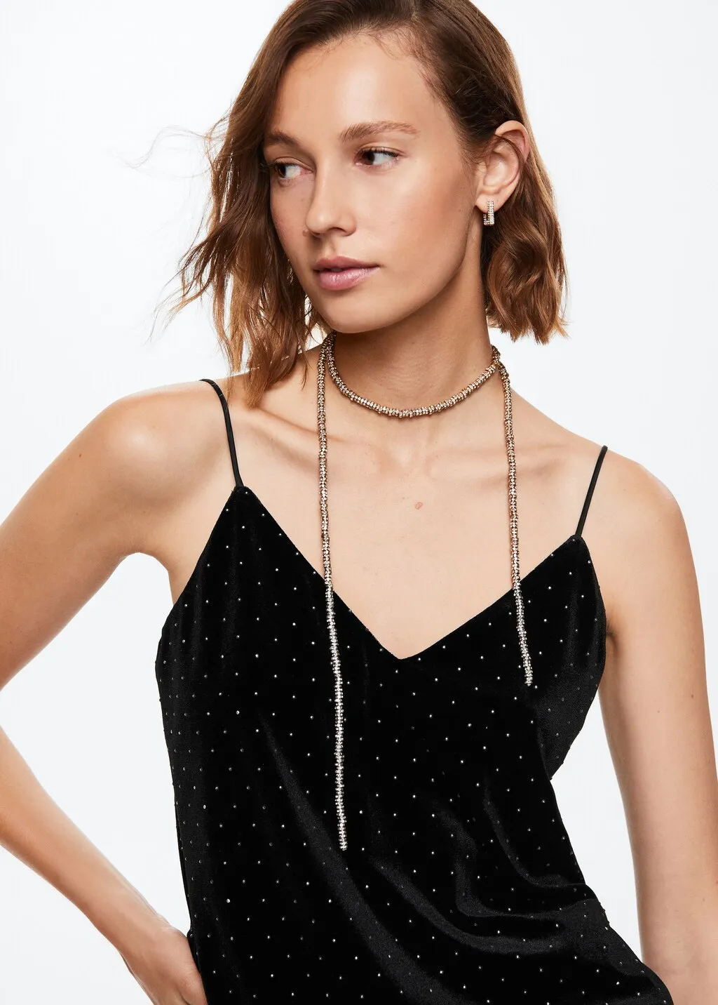 Top velluto strass