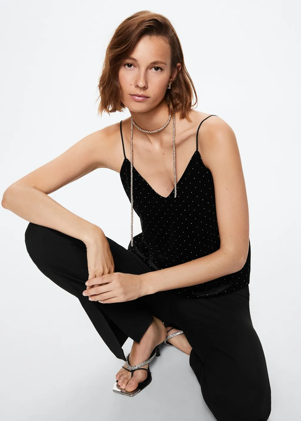 Top velluto strass