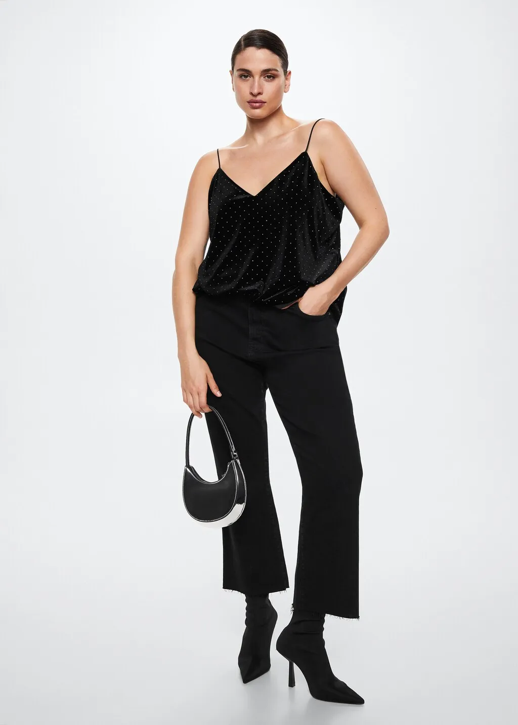 Top velluto strass