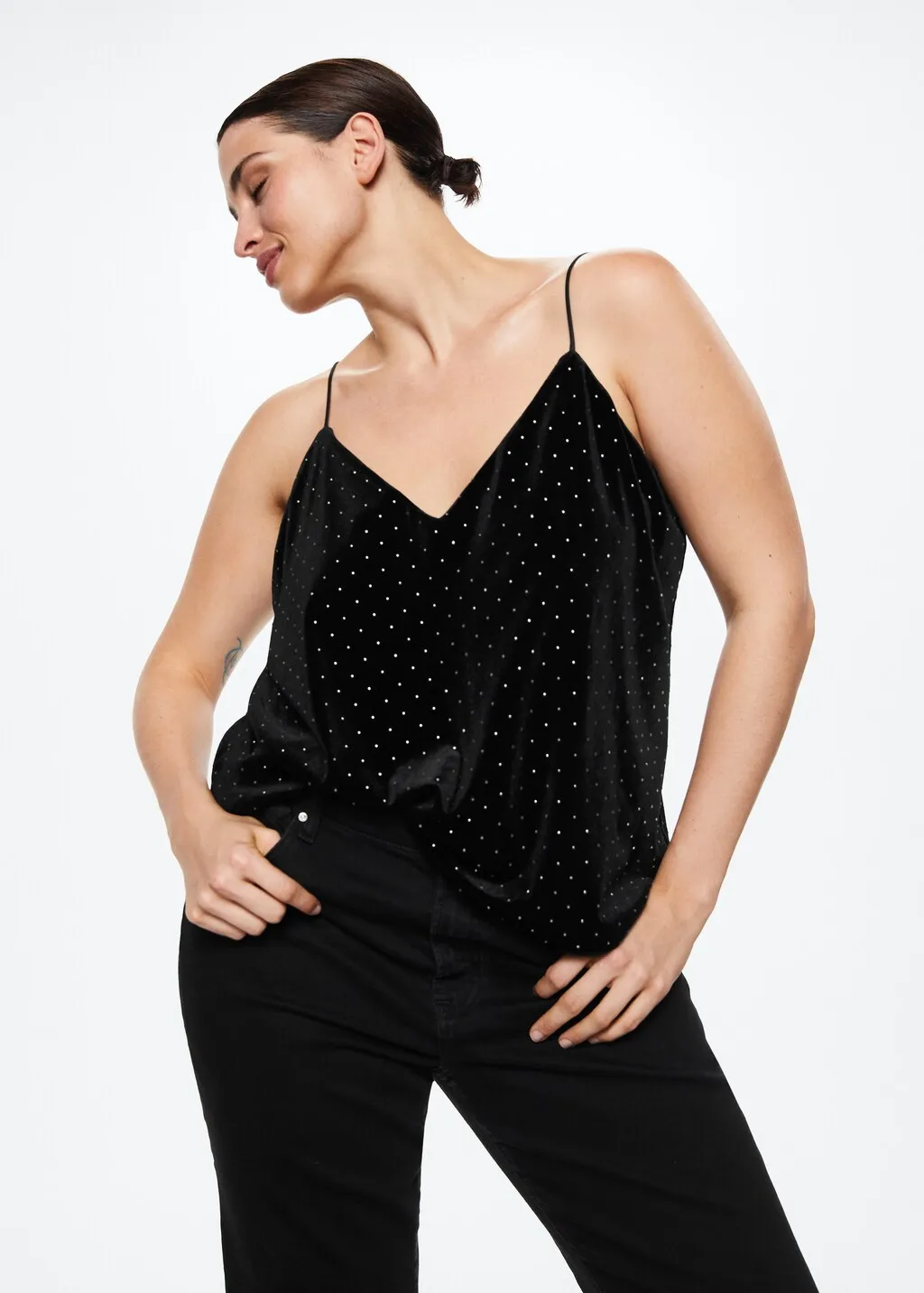 Top velluto strass