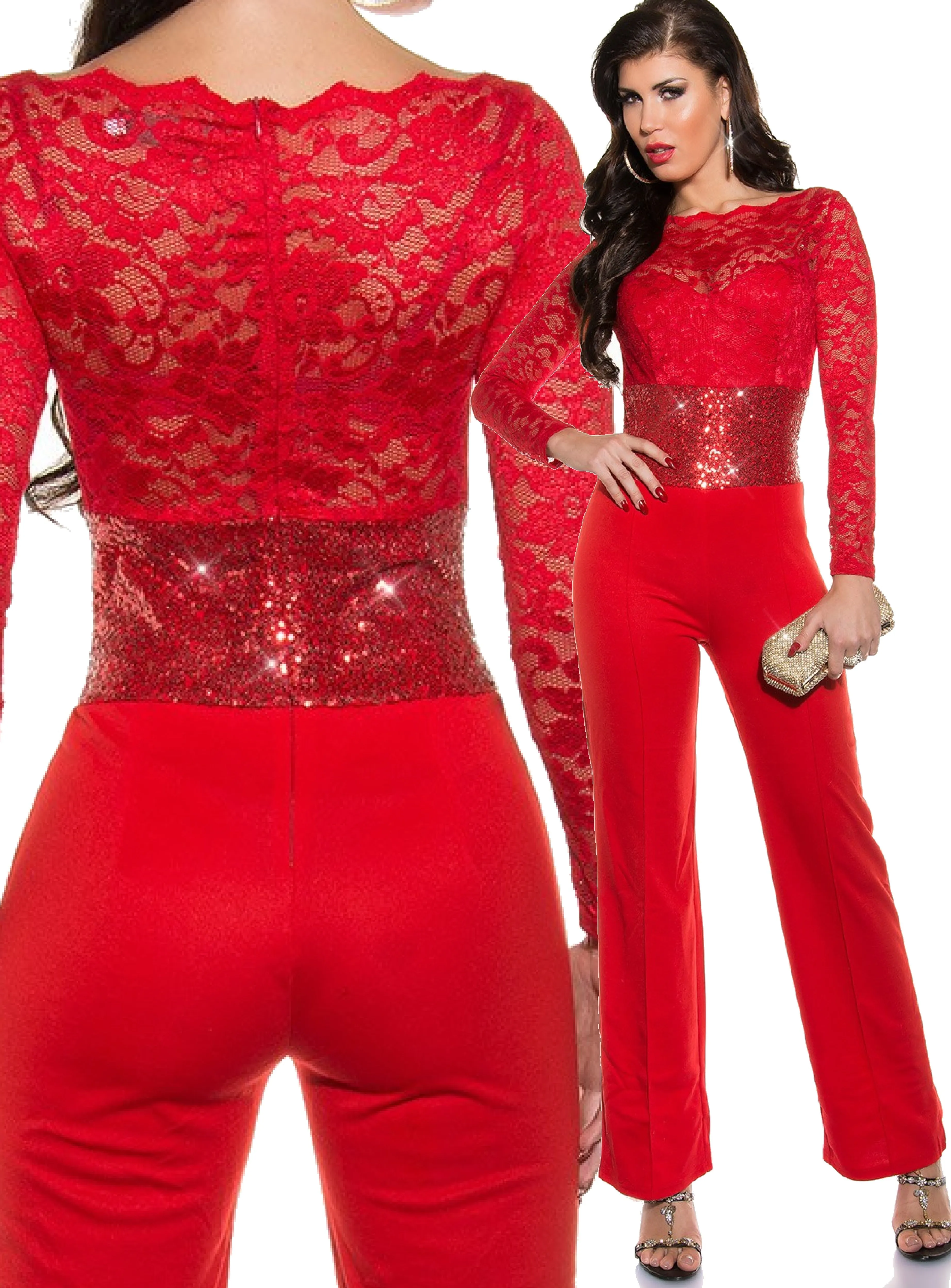 Tuta in pizzo rossa 0000OV18452
