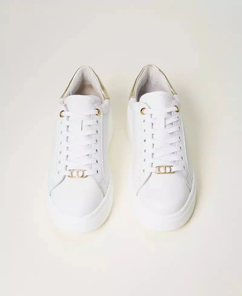 Twinset Milano Sneakers in pelle con retro a contrasto