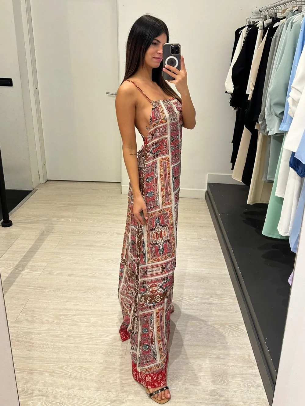 Vestito lungo fantasia tribale fascette