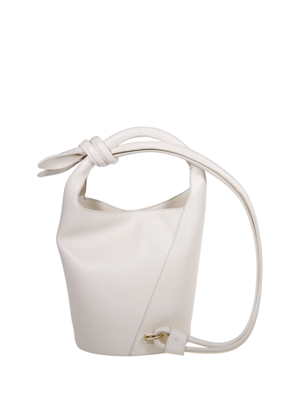 WOMAN JACQUEMUS WHITE COW LEATHER LE PETIT TOURNI BAG