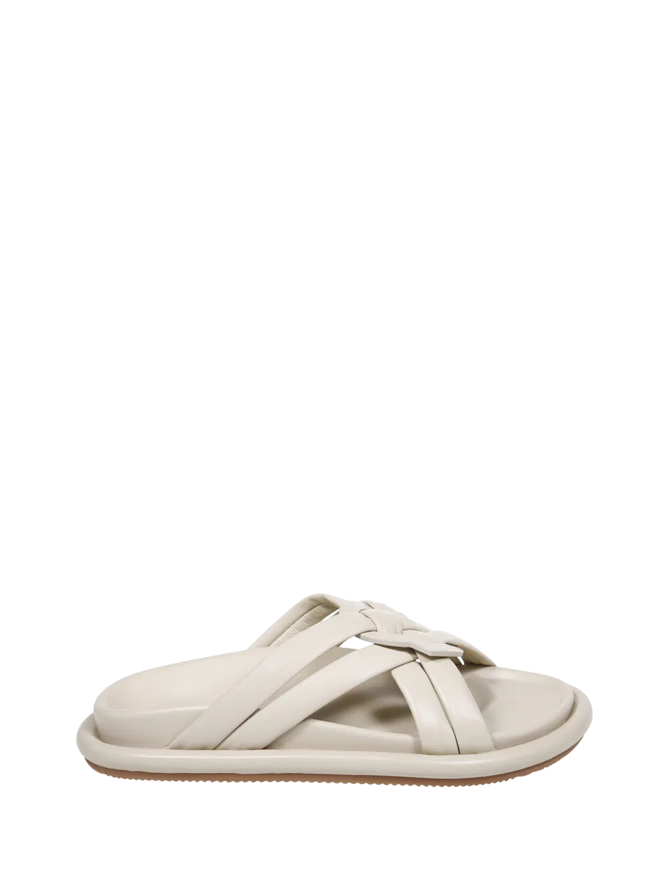 WOMAN MONCLER BEIGE REAL LEATHER BELL SOFT SANDAL