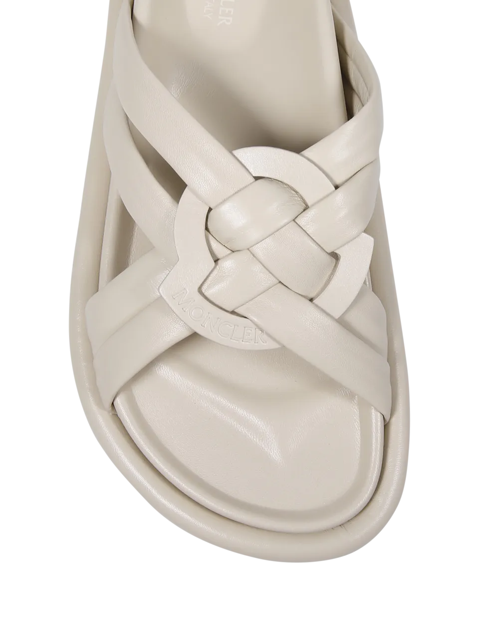 WOMAN MONCLER BEIGE REAL LEATHER BELL SOFT SANDAL