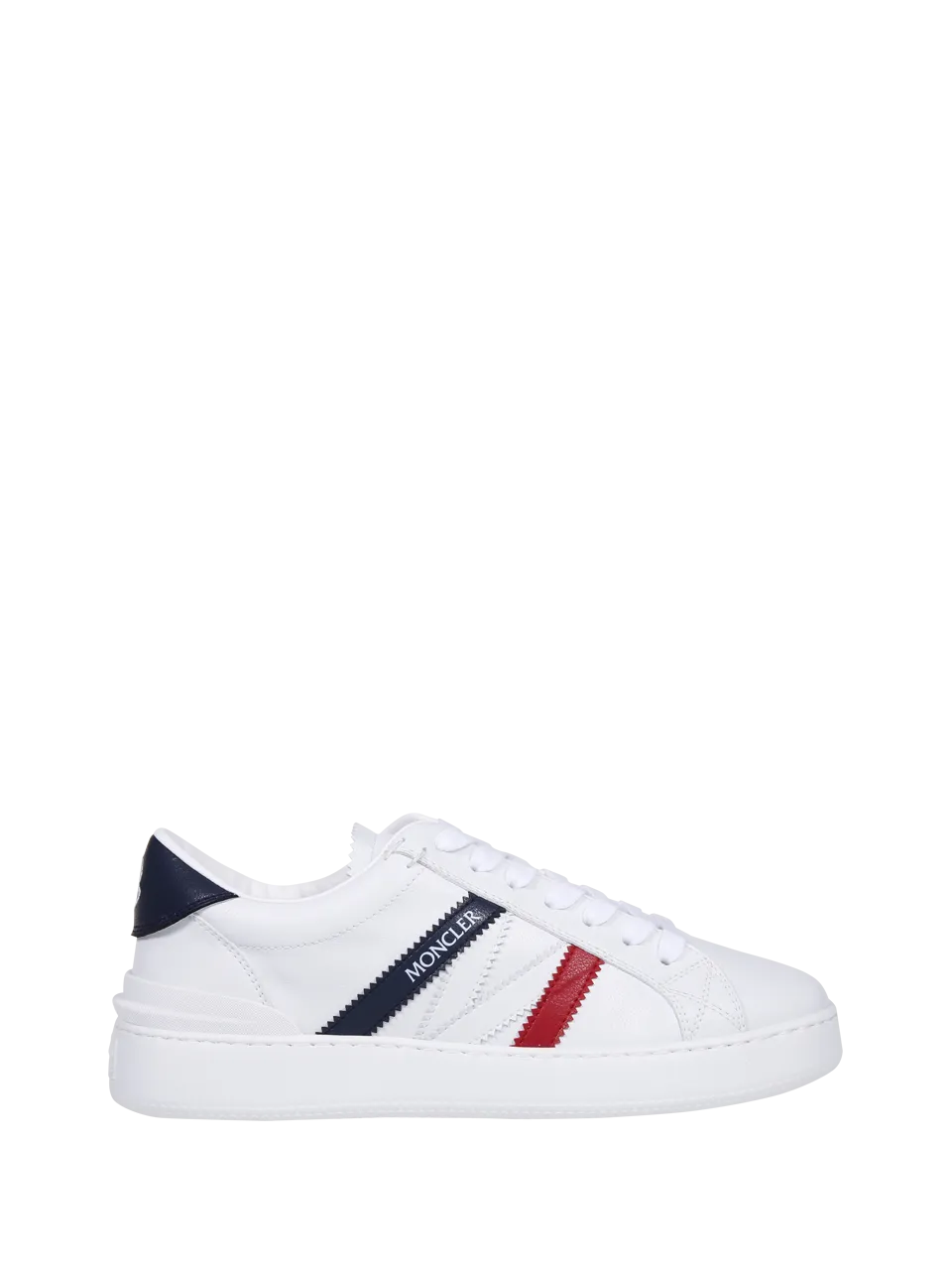 WOMAN MONCLER WHITE RUBBER MONACO M LOW TOP SNEAKER